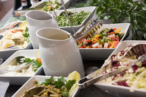 Salads at the hotel restaurant buffet